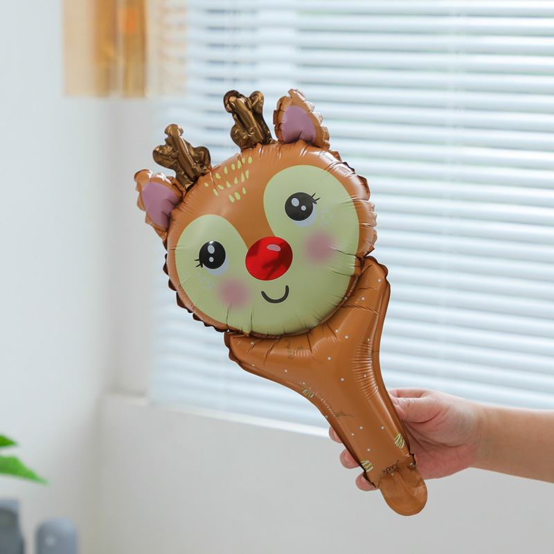 クリスマス長棒頭飾りサンタクロースミニ風船クリスマスツリー打撃棒風船クリスマス雪だるまヘラジカ|undefined