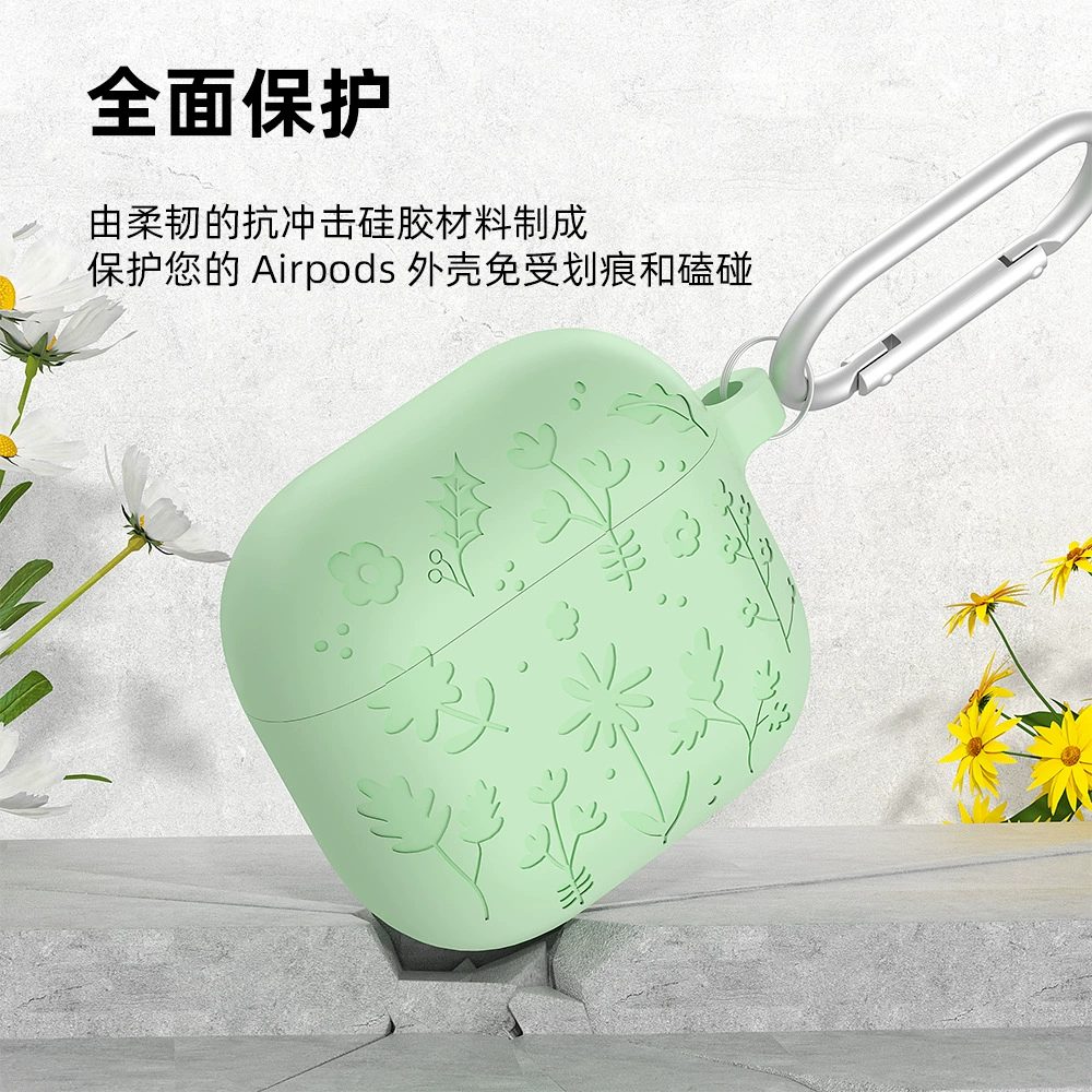 Силиконовый защитный чехол для AirPods (AirPods 4 / Pro3 / 1/2), однотонный цвет с вариантами ремешка