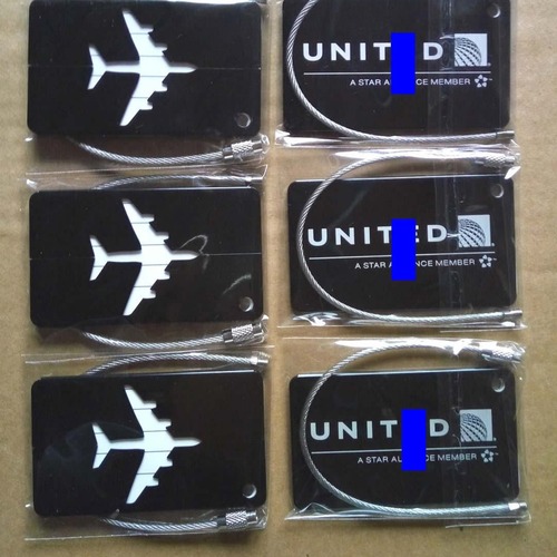 Aluminum alloy luggage tag check-in metal suitcase baggage flight transfer hanger tag factory