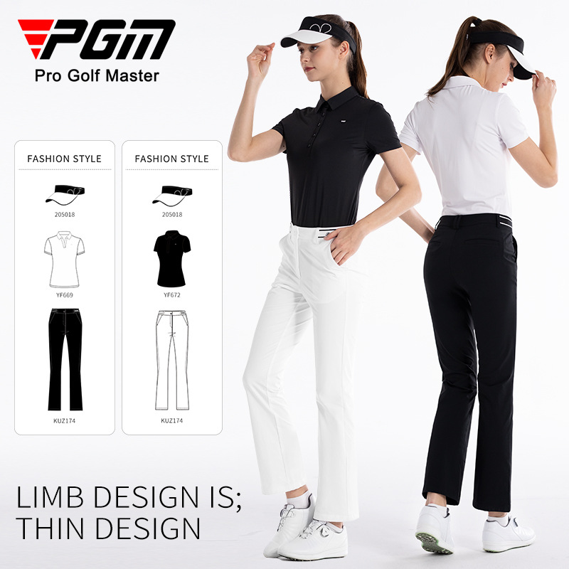 Quần golf nữ ống loe PGM phiên bản Hàn Quốc, thiết kế micro loe tôn dáng — KUZ174-Quần trắng [Micro loe/mỏng/cao], KUZ174-Quần đen [Micro loe/mỏng/cao]