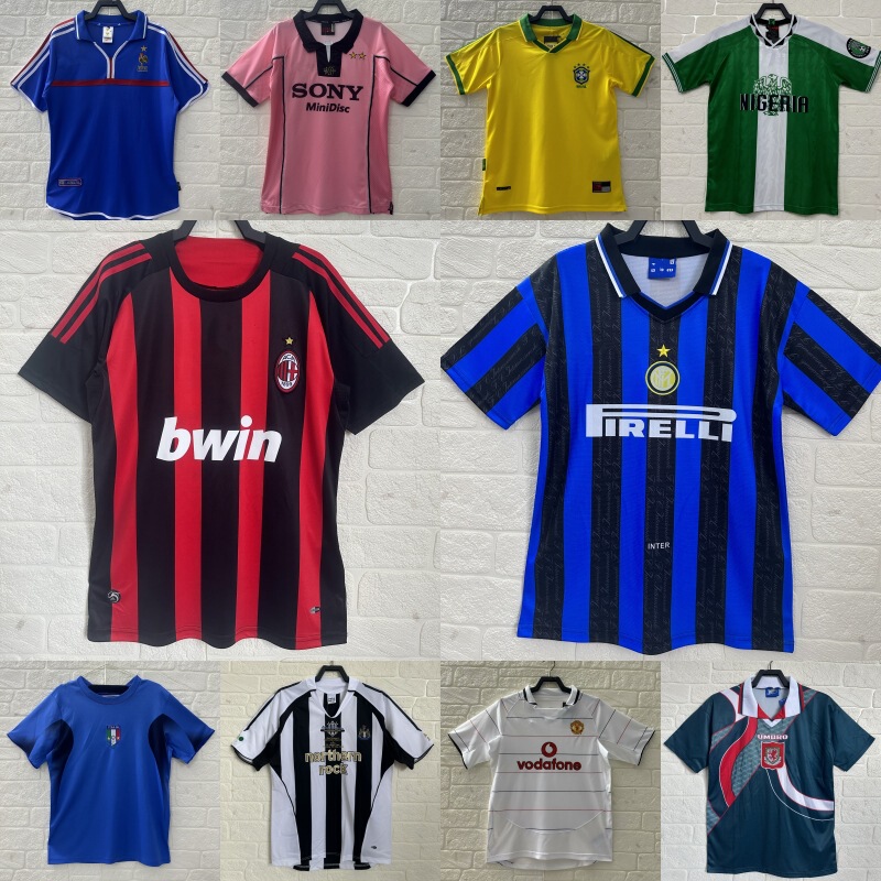 Vintage Football Jerseys for Seniors: Milan, Lazio, Inter Milan, Juventus, Italy, Brazil, Argentina National Teams, Retro Trend Vintage Football Jerseys for Seniors: Milan, Lazio, Inter Milan, Juventus, Italy, Brazil, Argentina National Teams, Retro Trend