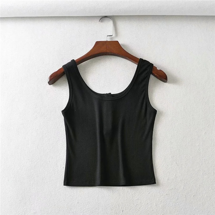 casual simple solid color elastic vest  NSLD39877