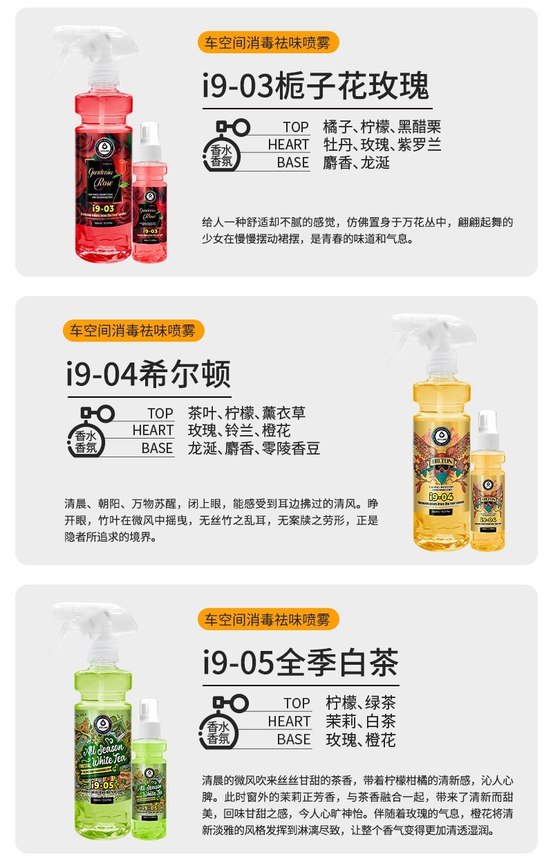 Suitable for i9 car interior odor removal, car deodorizer, air conditioner sterilizer, antibacterial odor eliminator, air freshener