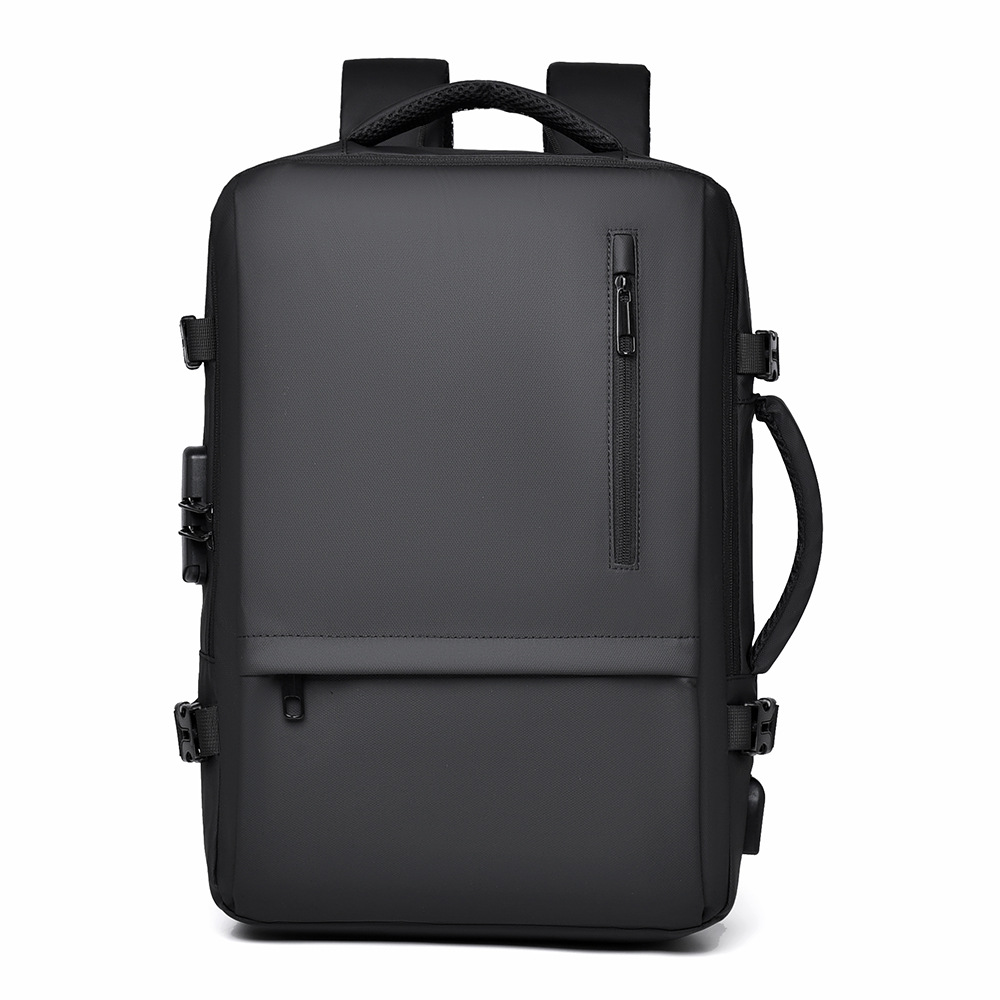 Mochila de hombro simple de color sólido 2025, bolsa de negocios expandible de gran capacidad, bolsa de viaje de viaje casual