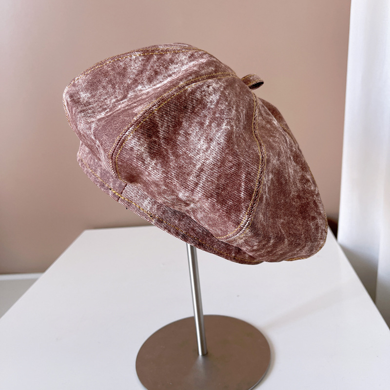 Women's Simple Style Marble Eaveless Beret Hat display picture 2