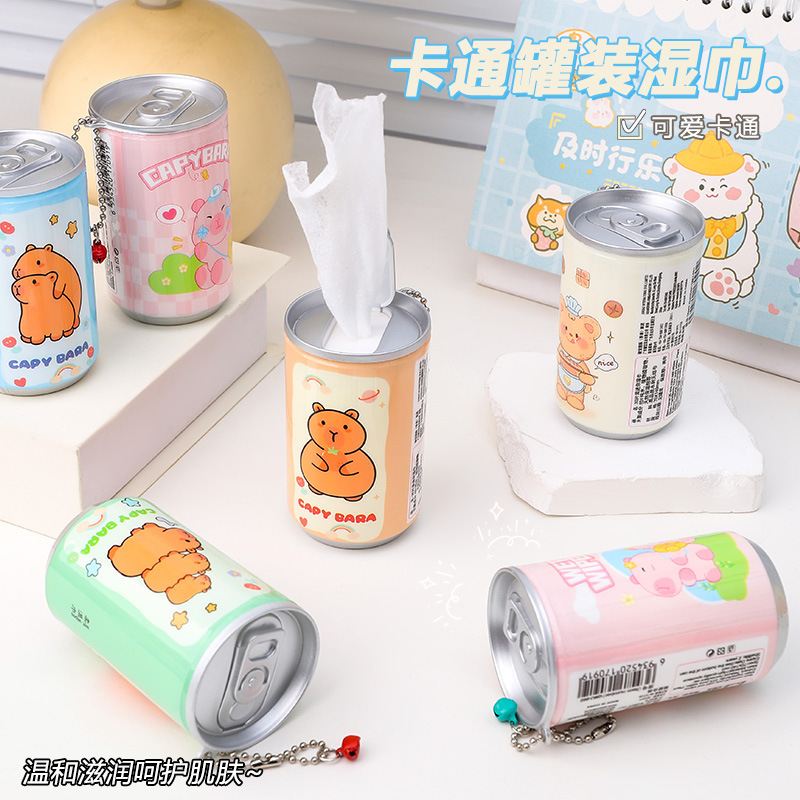キャンバスの赤い飲み物の缶のウェットティッシュの30は旅行を引き出します。|undefined