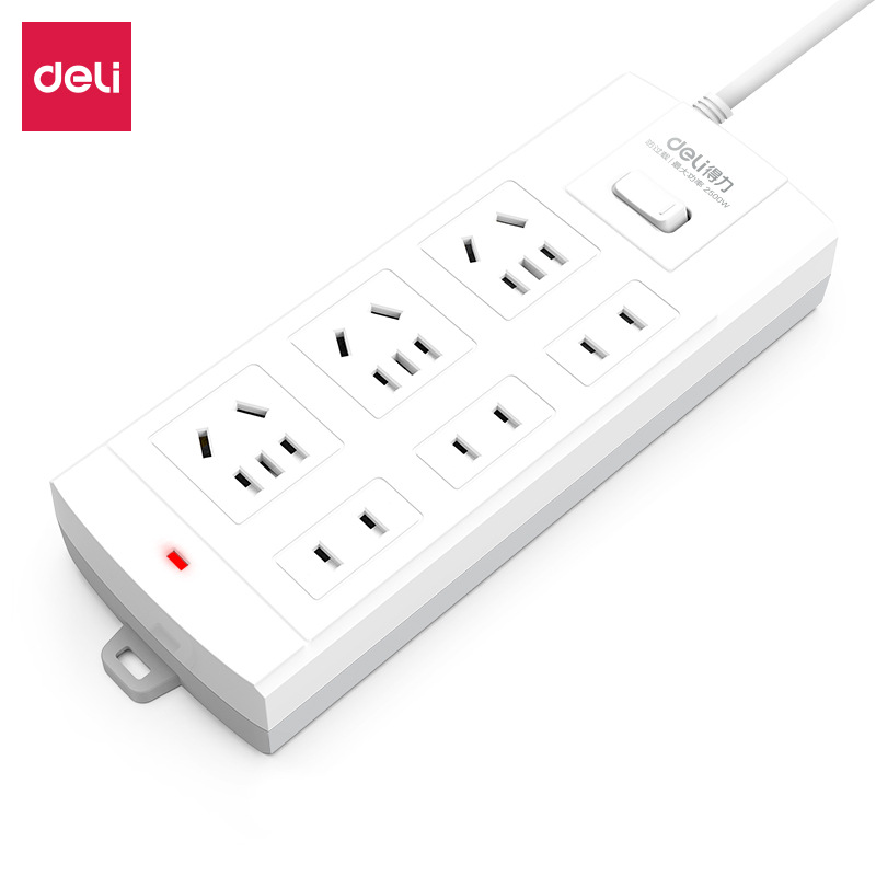 得力3990/3995安全插座 插排/插线板/接线板/排插总控开关多规格