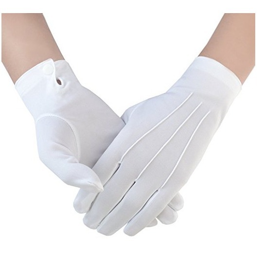 Polyester three -band white glove work nylon etiquette review…