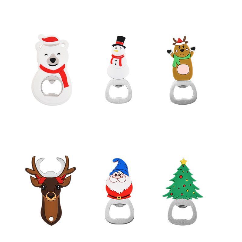 クリエイティブクリスマスシリコン栓抜きポータブルビールかわいい漫画シリコン栓抜きビール栓抜き|undefined