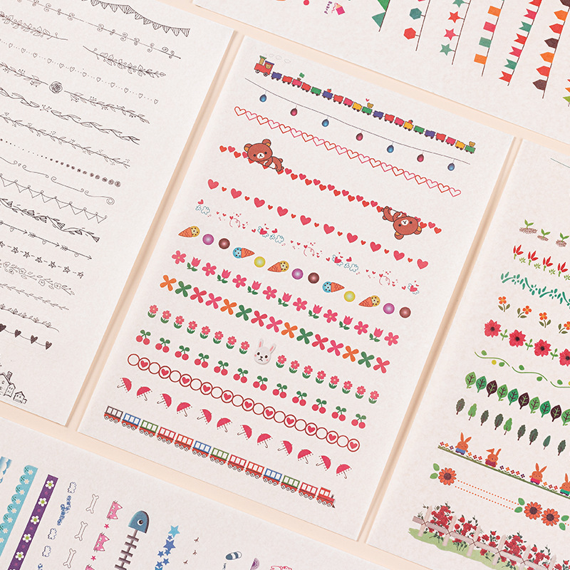 Lindo split línea Grandes pegatinas traje mano cuenta Material kindergarten crecimiento manual decoración bebé álbum pegatinas