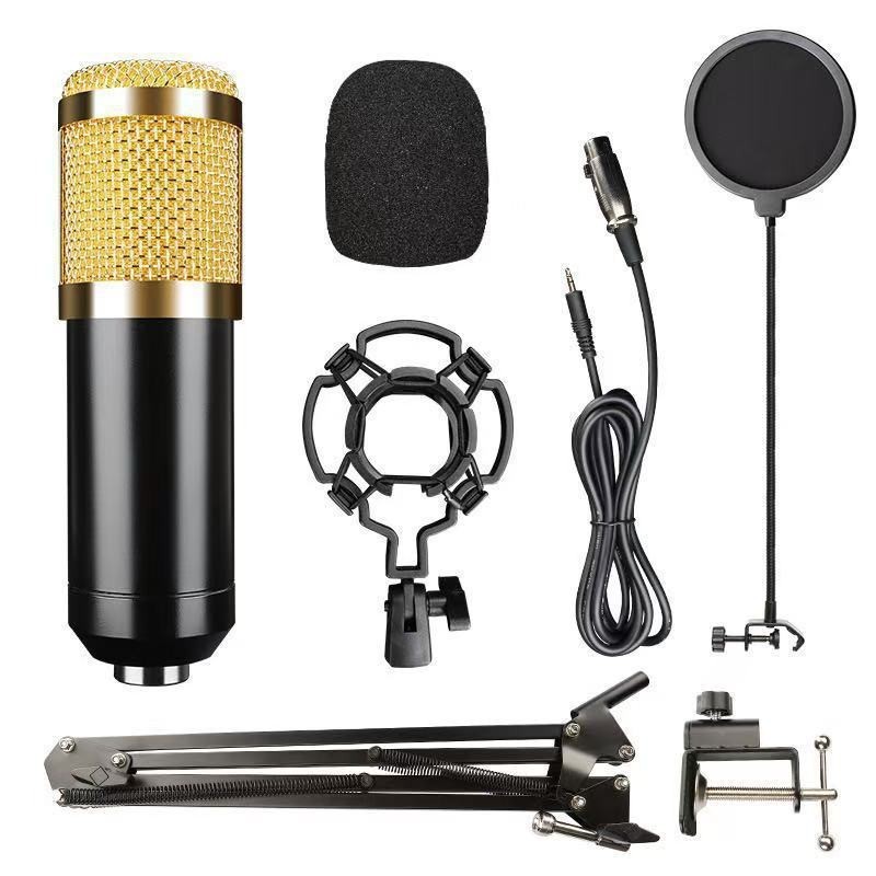 BM800 micrófono de condensador + tarjeta de sonido de teléfono móvil V8 ancla transfronteriza computadora de grabación de audio soporte conjunto de transmisión en vivo