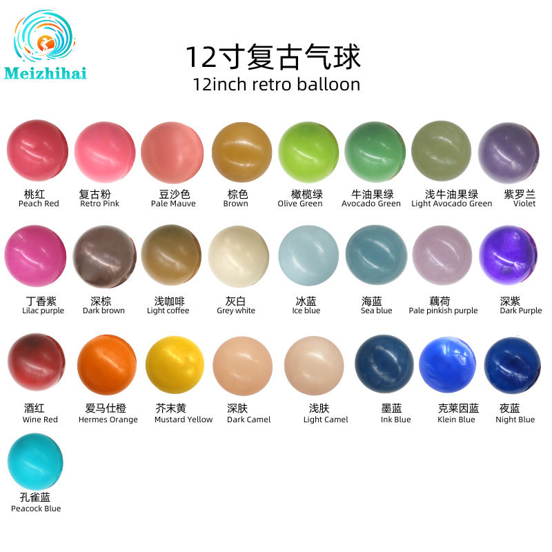 12 pulgadas personalizado retro globo cumpleaños fiesta decoración paquete boda arreglo globo al por mayor Morandi color