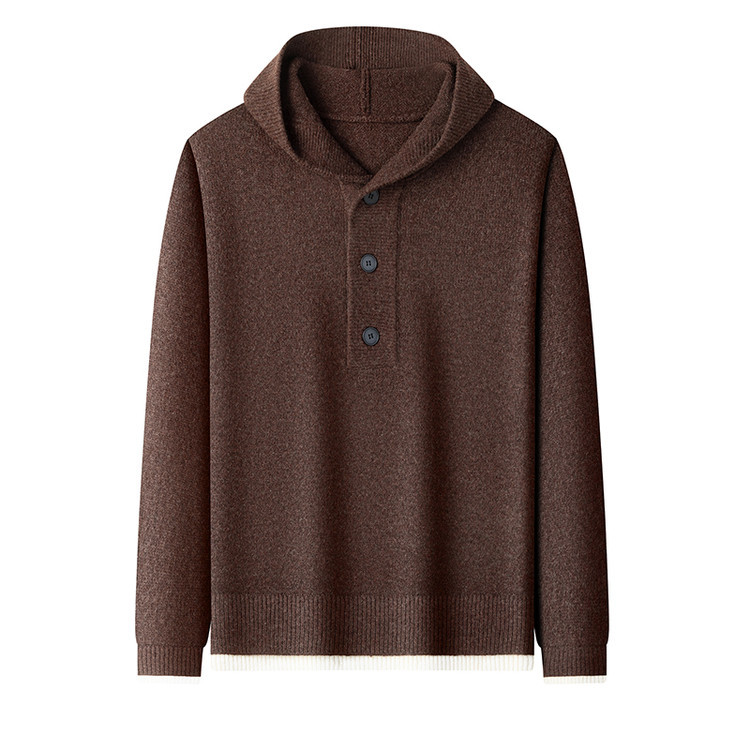 Suéter otoño-invierno marca de moda universal otoño-invierno hoodie hombre casual moda coreana engrosada camiseta de punto de hombre