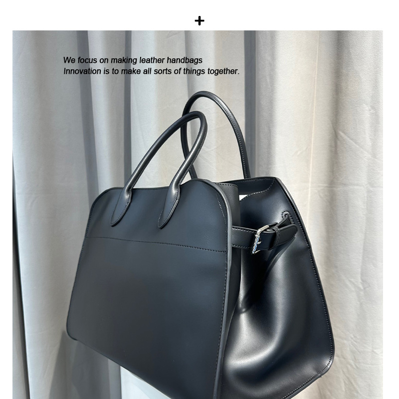 Women's Tote Bag 2024 New Trendy High-End Black Large Capacity Handbag Briefcase For Spring Summer Commuting - Thumbnail 2
