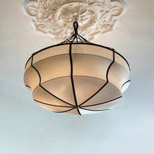 法式中古vintage布艺吊灯南洋风复古北欧客厅卧室书房衣帽间灯具