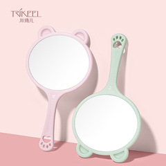 川琦兒可愛卡通手持化妝鏡學生便攜高清梳妝鏡大號美容院手柄鏡子