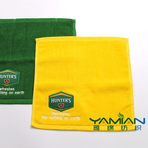 Cotton material 32 double-stranded thick square towel green dyeing patch embroidered bar towel Cotton material 32 double-stranded thick square towel green dyeing patch embroidered bar towel