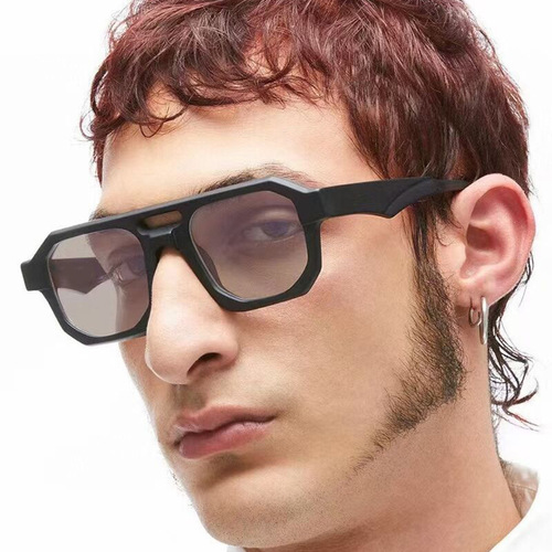Retro double bridge aviator sunglasses cross-border  new style sunglasses anti-UV casual sunglasses for men