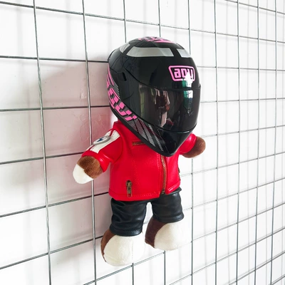 Box Decoration Rally Bear, Motosiklet dəbilqələri - height-28cm-burgundy-red-bearagv-myth-upgraded-tail-wing
