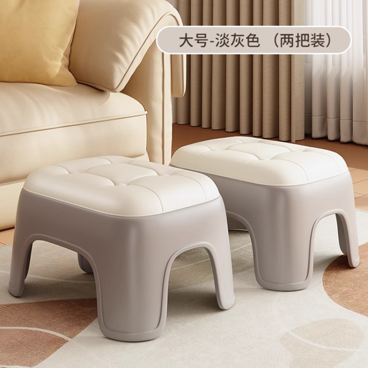 Taburete de plástico pequeño para el hogar, taburete cuadrado grueso, taburete de sala de estar, taburete bajo apilable, taburete de cambio de zapatos, taburete de baño para niños