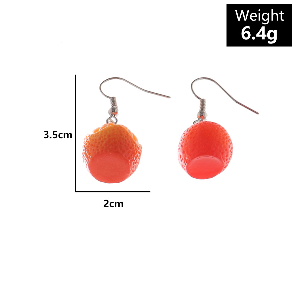 Wholesale Cute Simulation Three-dimensional Orange Peach Earrings Nihaojewelry display picture 13