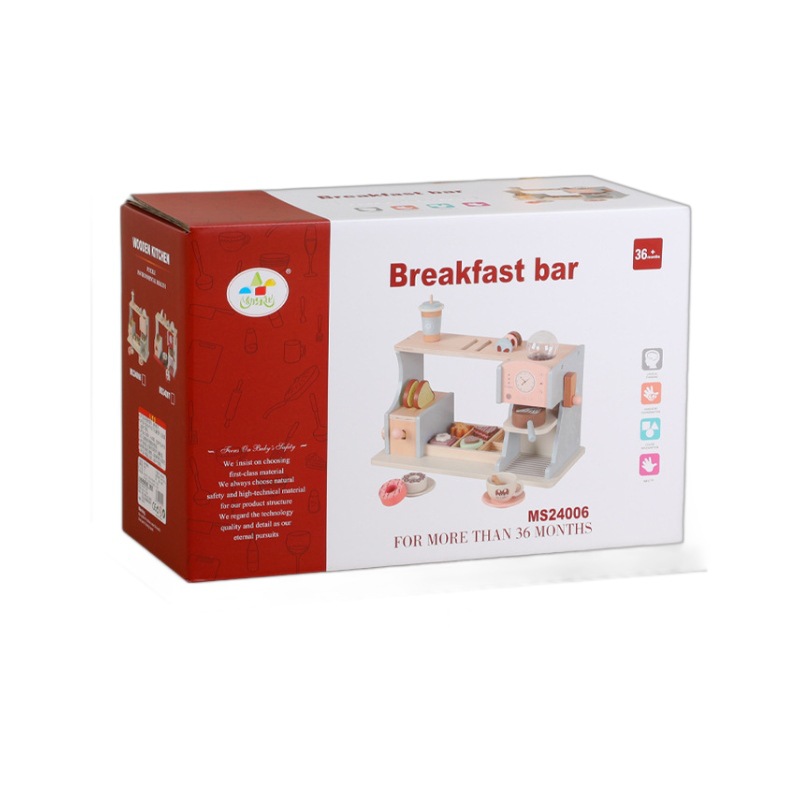 Postres para niños, desayuno, cocina pequeña de madera, juguete, mini simulación, juego de cocina, pan