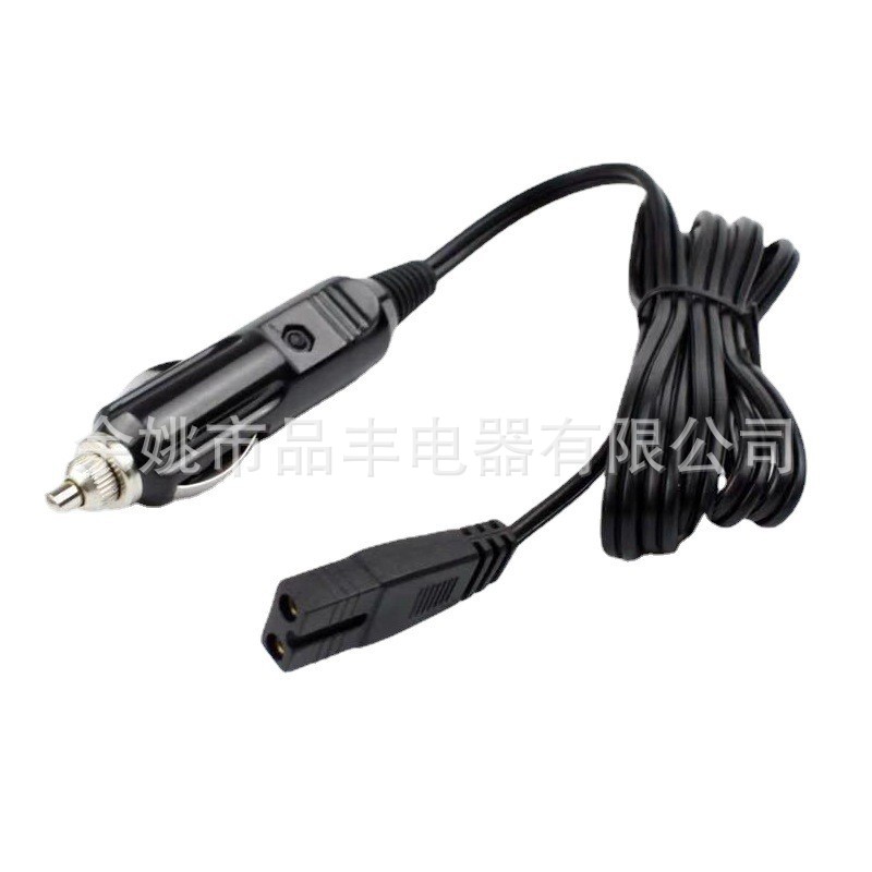 车载冰箱线 1.8米 带B字尾 汽车分正负极插头 车载充气泵点烟器