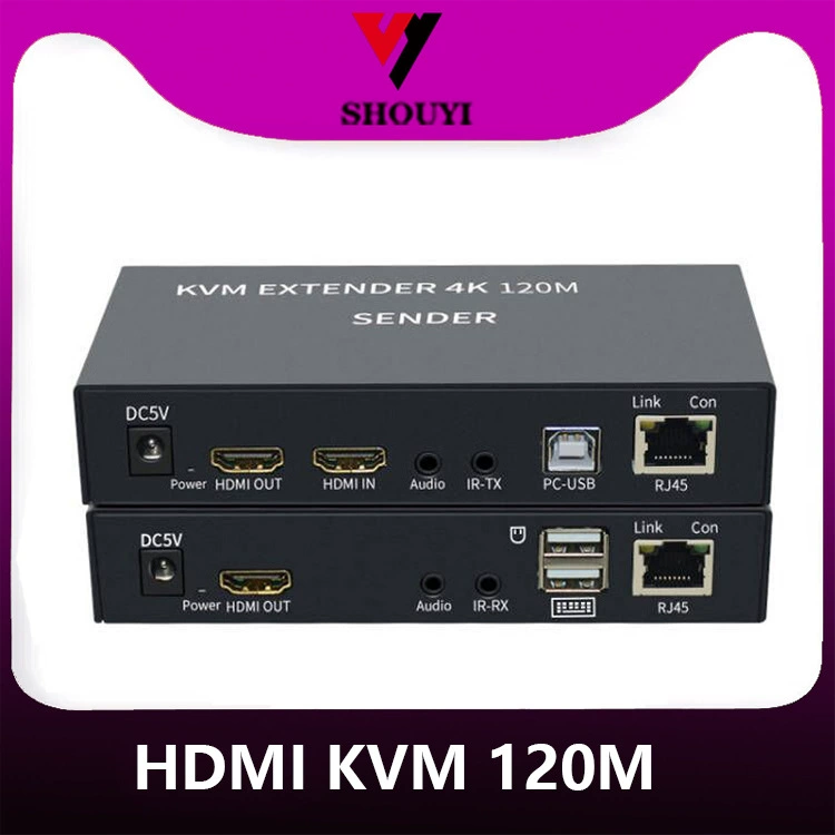 Расширитель 4K HDMI KVM 120 м с инфракрасным аудио металлическим корпусом удлинитель 120 м