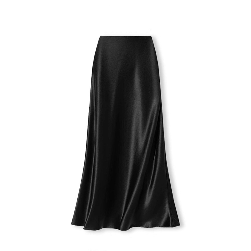 2026 New Acetate Skirt for Women, Summer High-End Silk Satin Long Skirt for Petite Figures, Bodycon Fishtail Skirt