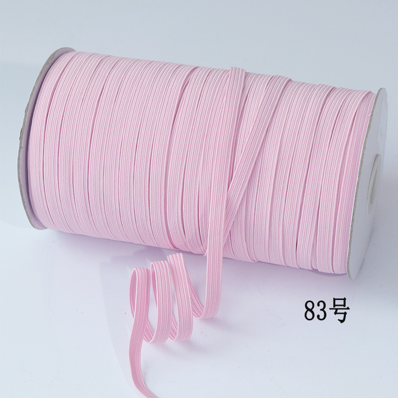 Fabricante color de alta elasticidad 6MM negro y blanco plano estrecho elástico para caminar banda elástica para caminar