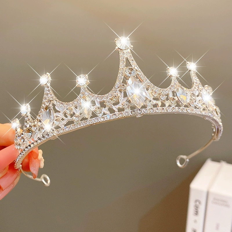 Детская тиara-ободок для princess, корона для волос, подарок на день рождения, декоративная стиль с кристаллами-сикра