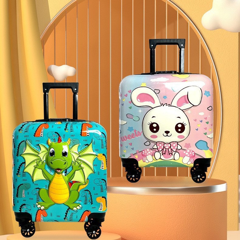 Nuevo 18 pulgadas caja de dibujos animados 3D maleta de rueda universal caja de regalo de gran capacidad fábrica al por mayor