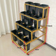 _12 stepped four-layer 75 long gold frame black square barrels