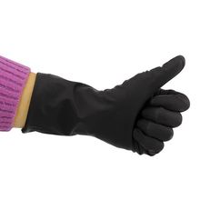 韩国进口乳胶美发手套加厚专业烫染黑色橡胶耐用防滑防水黑色手套