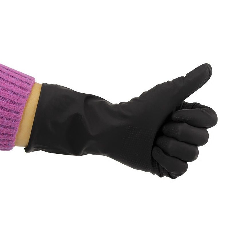 韩国进口乳胶美发手套加厚专业烫染黑色橡胶耐用防滑防水黑色手套