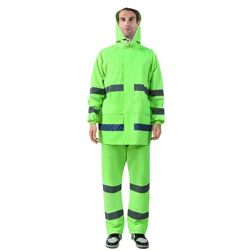 Retroreflective split raincoat, uniform, waterproof set, wholesale