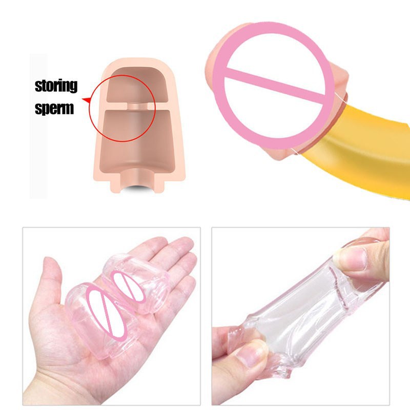2PCS Reusable Glans Condom Penis Sleeve...