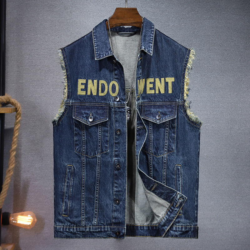 American Retro New Denim Vest Men's Trendy Brand Loose Waistcoat Sleeveless Vest Work Jacket Men's Clothing