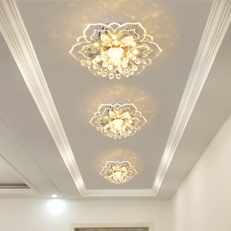 Suministro directo transfronterizo de lámparas de cristal empotradas para el hogar, lámparas de pasillo, lámparas modernas minimalistas para sala de estar, lámparas de techo, lámparas de pasillo, muebles para el hogar