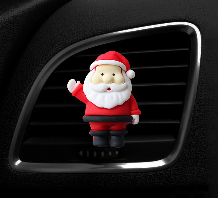 Resin Material Car-Mounted Air Conditioning Aromatherapy Decorations Gift Santa Claus Elk Bell Car Ventilator Perfume Clip Ornaments