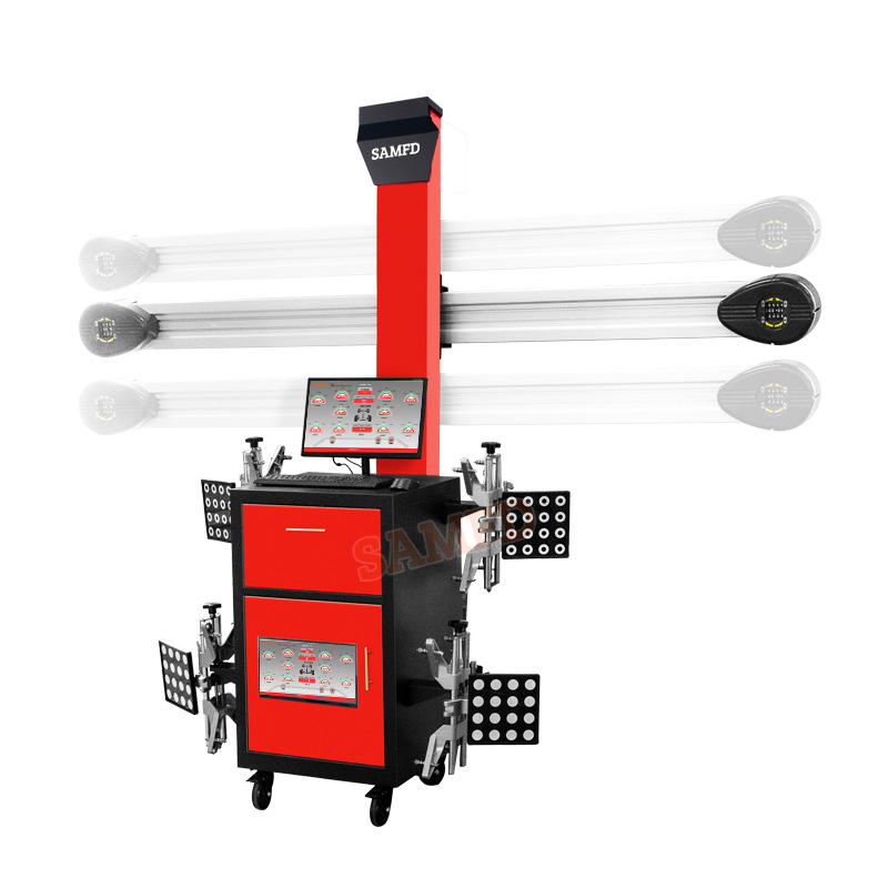 Localizador de cuatro ruedas SAMFD, pantalla dual, equipo de mantenimiento y reparación de neumáticos de automóvil, taller de reparación de automóviles, localizador de cuatro ruedas