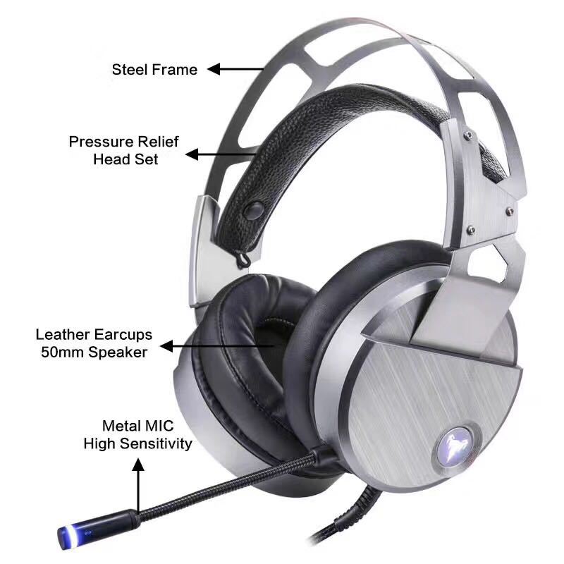 Auriculares auriculares con cable de titanio rápido VK0 Barra de Internet computadora e-sports USB estéreo curso en línea auriculares para estudiantes