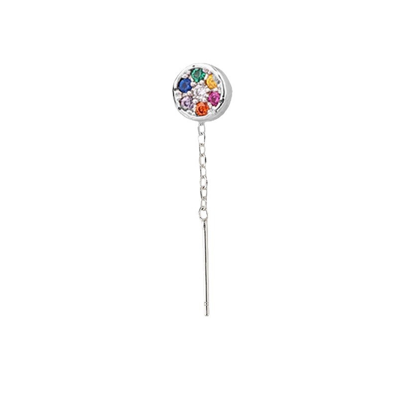 Geometric universal earrings with zircon, European style