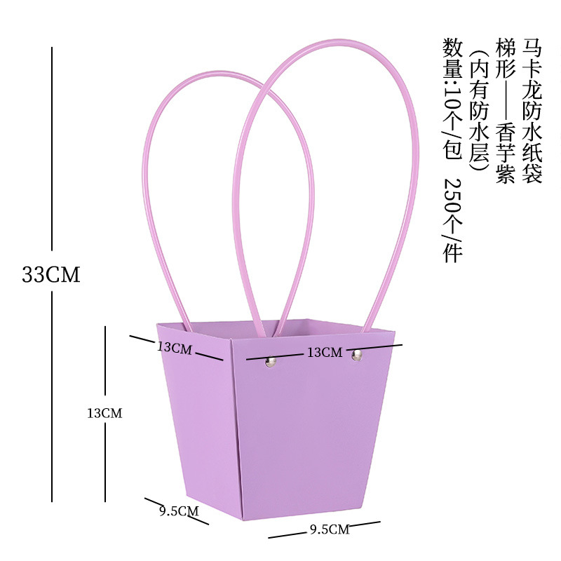 Bolsa de arreglos florales de papel kraft, paquete de ramo, caja de mano al por mayor, floristería, arte floral, material de embalaje de bricolaje, bolsa de mano de flores