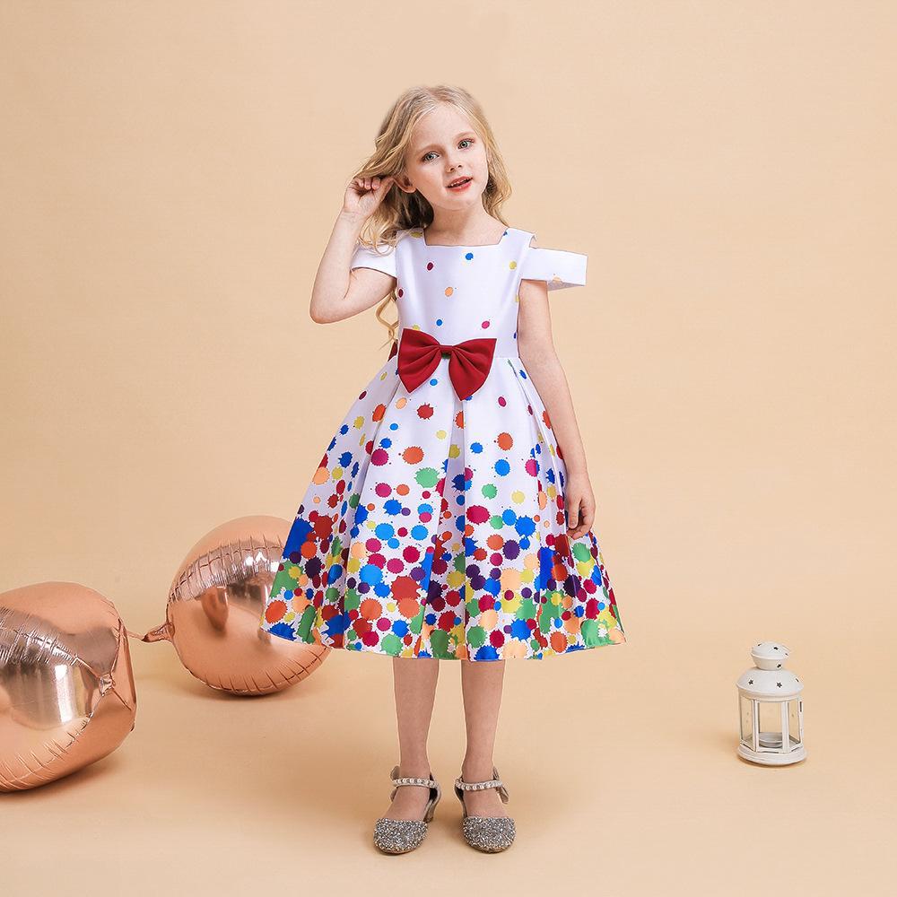 Vestido de princesa con estampado de lunares y un solo hombro, disfraz de cosplay navideño, vestido infantil, disfraz de cosplay, princesita