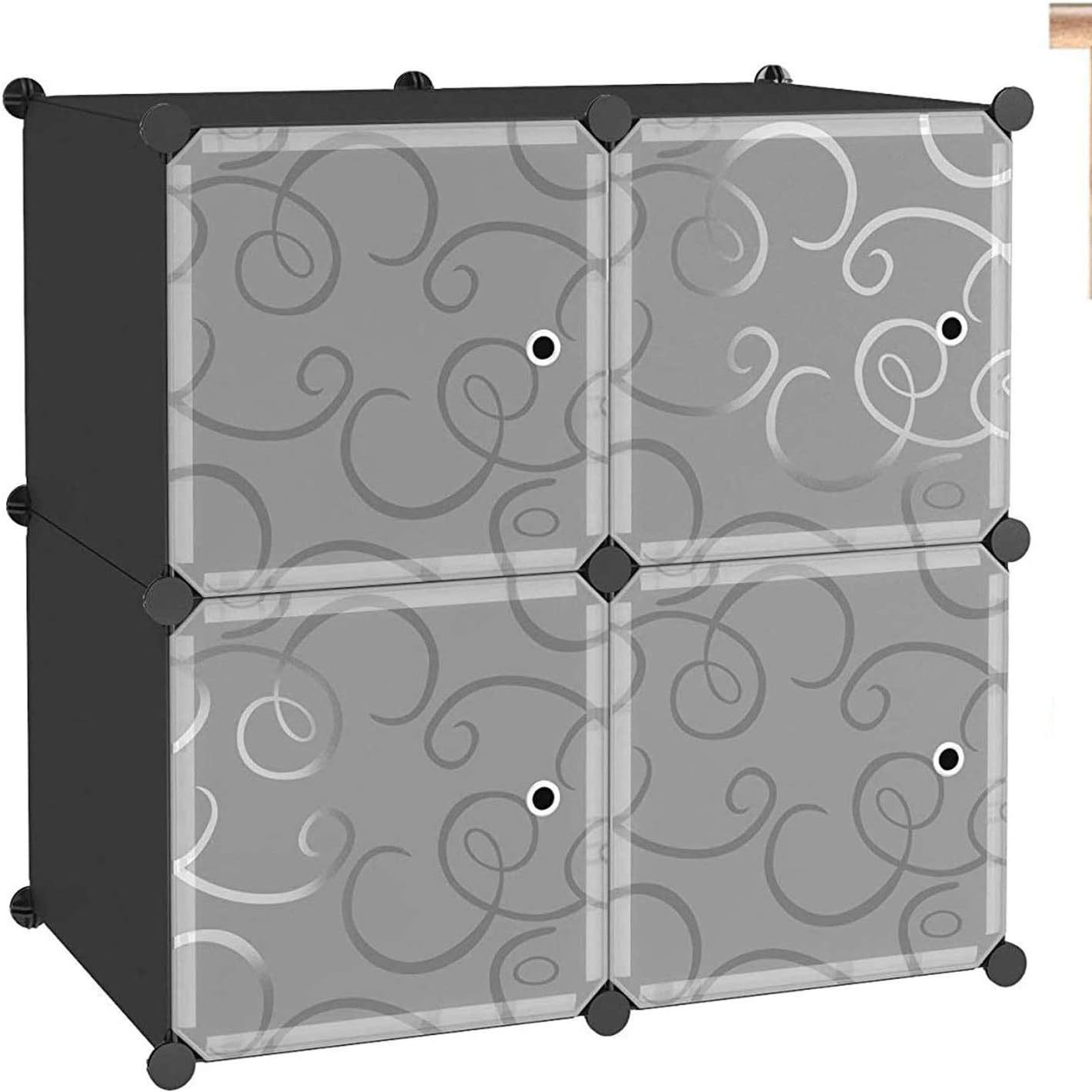 Negro en relieve 4 cuadrículas con puerta