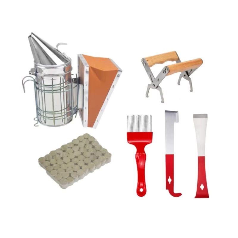 Beekeeping Tools Stainless Steel Smoke Blower 201 Wooden Handle Nest Frame Clip Scraper Honey Fork Beehive Beekeeping Set Wholesale Beekeeping Tools Stainless Steel Smoke Blower 201 Wooden Handle Nest Frame Clip Scraper Honey Fork Beehive Beekeeping Set Wholesale