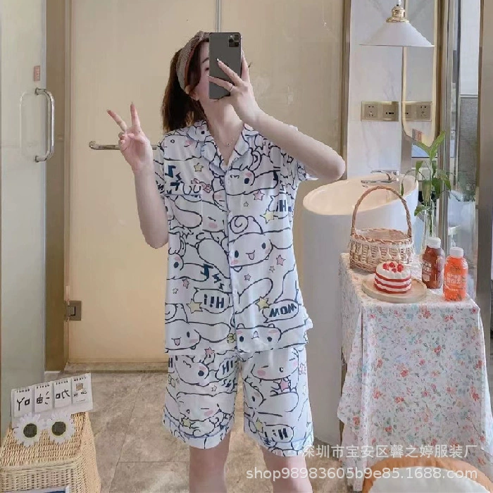 Пижамный комплект Brand Fresh: шорты и тонкий кардиган, короткий рукав, японско‑корейский стиль
