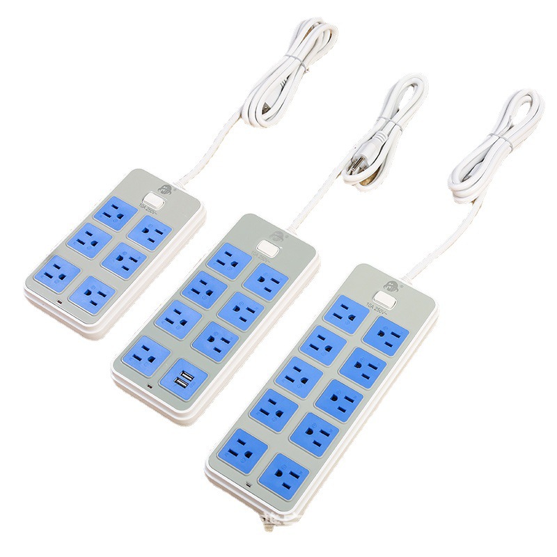 B020 # B021 # USB B022 # enchufe de doble fila poroso de 1,8 metros 110V enchufe de fila de comercio exterior