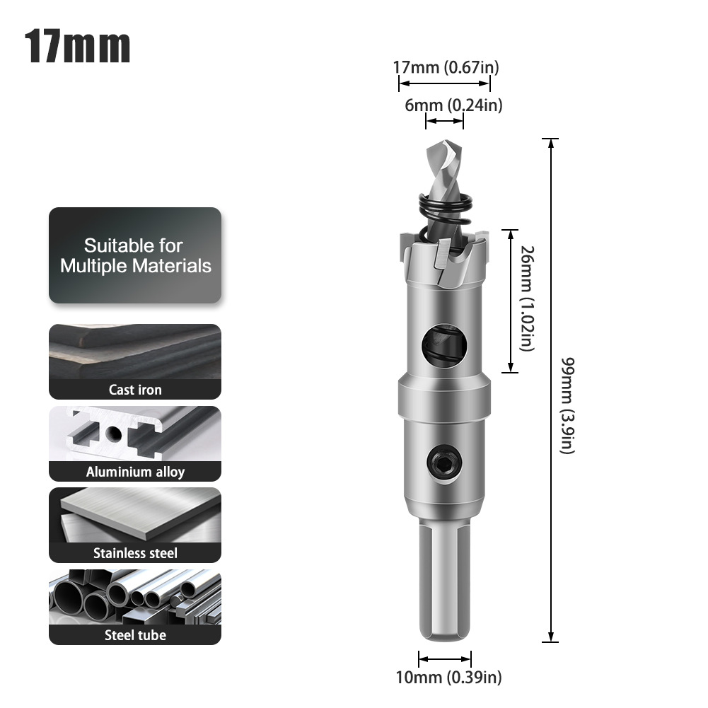 Abridor de agujero de aleación 5A de alto grado Abridor de agujero de acero inoxidable de alto grado TCT